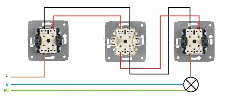 Схема подключения и нюансы монтажа перекрестного выключателя