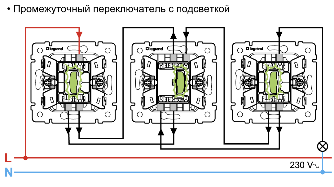 Подключение проходных выключателей lezard Проходной выключатель тройной схема фото - DelaDom.ru