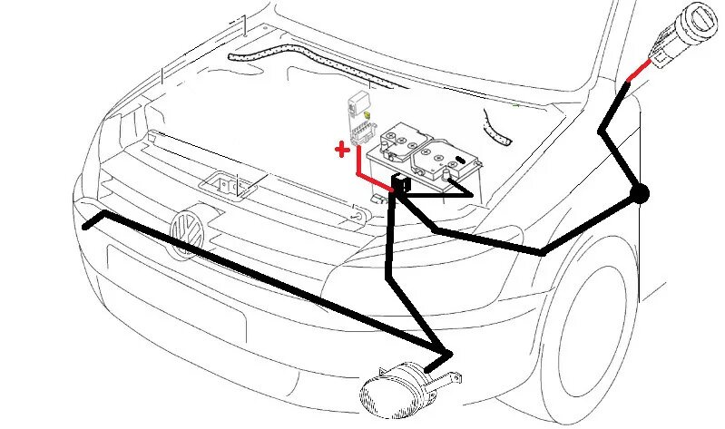 Установка дневных ходовых огней (ДХО) - Volkswagen Polo Sedan, 1,6 л, 2012 года 