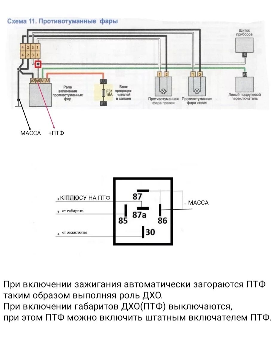 Подключение противотуманных фар на дастере ПТФ как ДХО при этом не теряя функции ПТФ - Renault Duster (1G), 2 л, 2014 года 