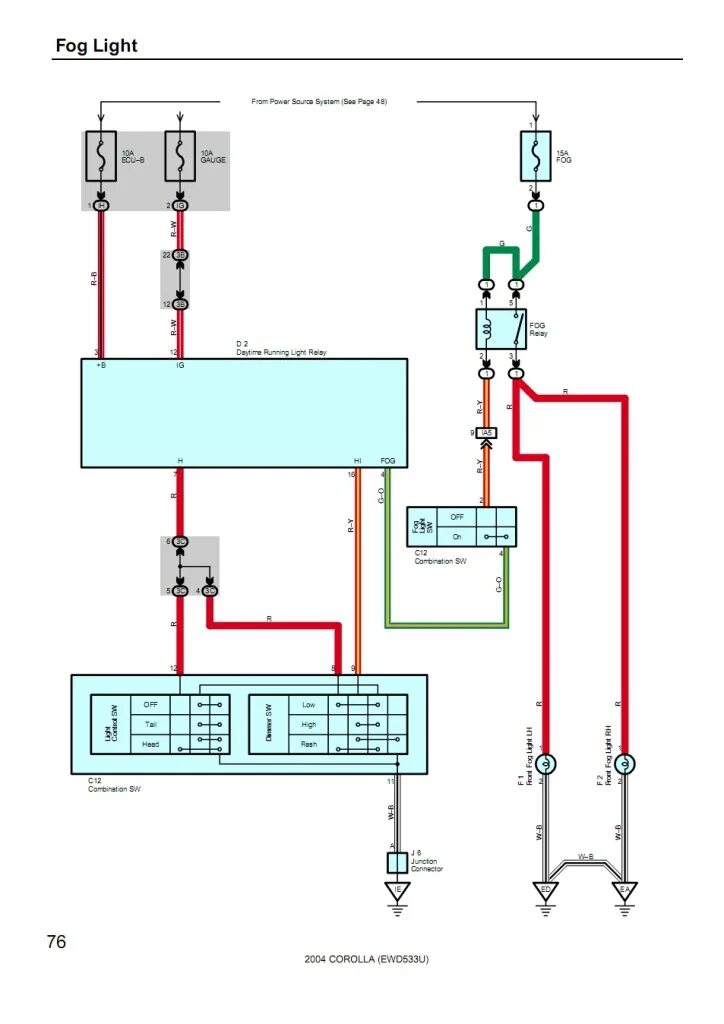 Подключение противотуманных фар тойота королла 150 Corolla (VIII - е поколение) Принциальная схема. Противотуманные фары Toyota Cor