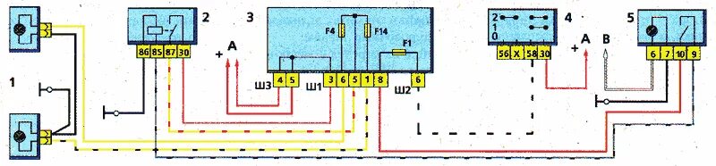 Подключение противотуманных фар ваз 2110 старая панель Электрика УАЗ от Кувалды - Приложение B. Схемы основной электрической системы