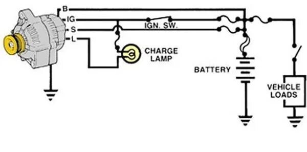 Schemat elektryczny generatora (Kia Avella 1994-2000: Silnik i systemy: Akumulat