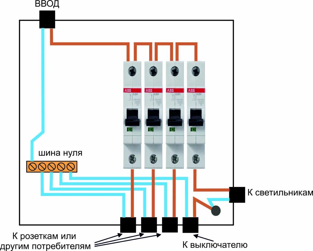 Подключение проводки к автоматам в щитке схема Как подключить автомат в щитке - как сделать правильный выбор и подключить автом