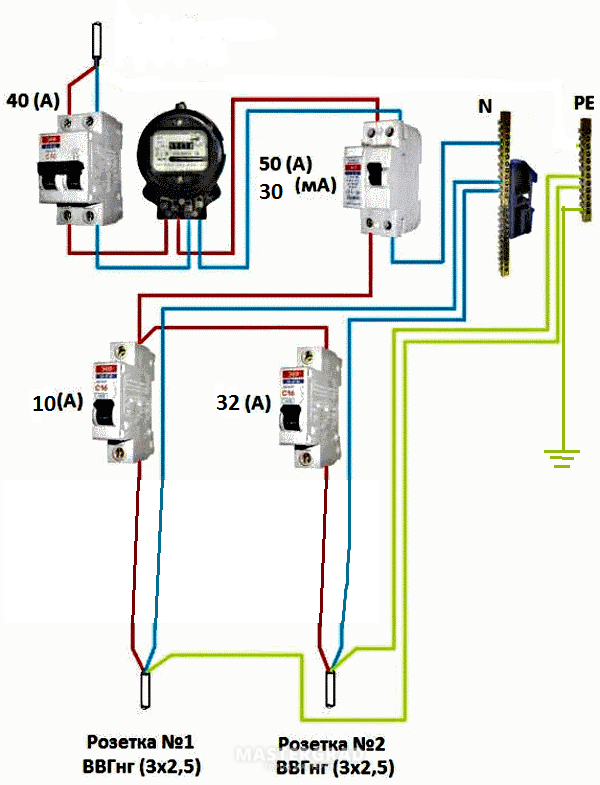 Подключение проводки в счетчике Как подключить автомат к проводке