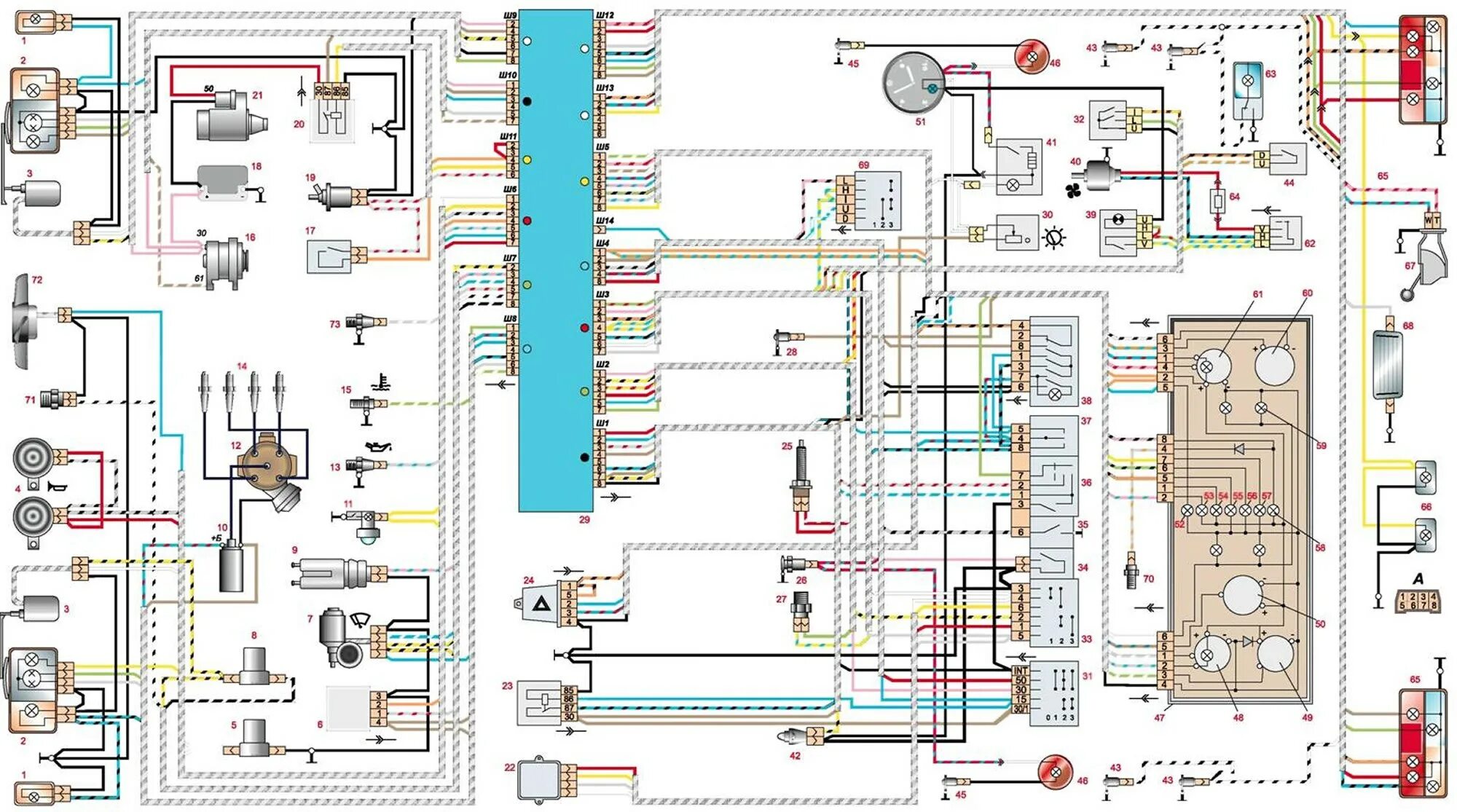 Подключение проводки ваз 2107 Жигули ВАЗ-2107 1982-2012: Схема электрооборудования автомобиля ВАЗ-2107 (Электр