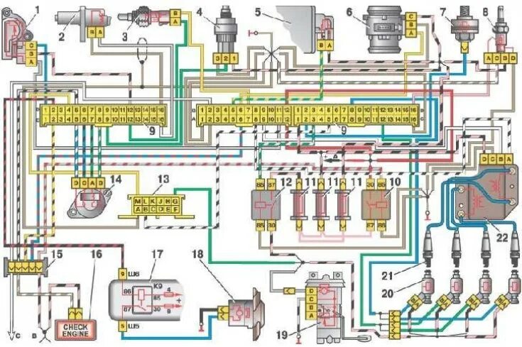 Подключение проводки ваз 2108 Injection system malfunctions (VAZ-21099 "Sputnik" 1990-2004 / General informati