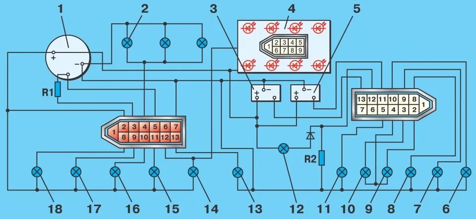 Электрическая схема ВАЗ 2109