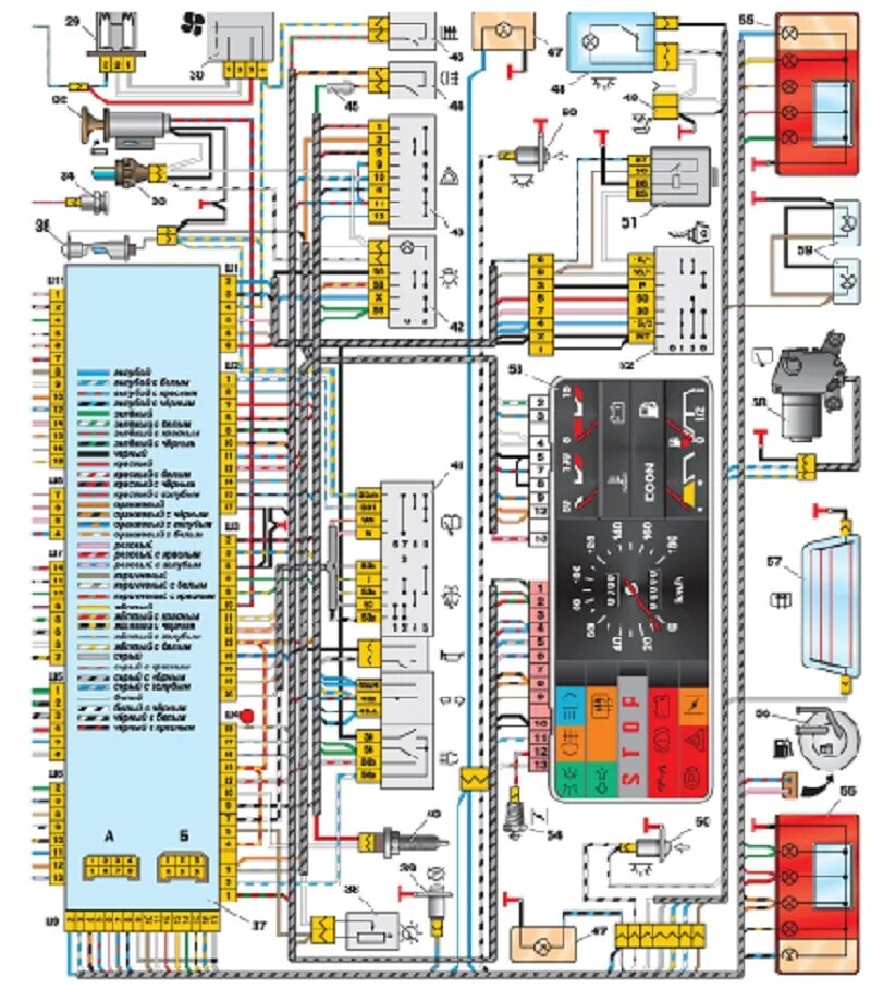 Подключение проводки ваз 2108 Схема ВАЗ 2108 Схема 2108