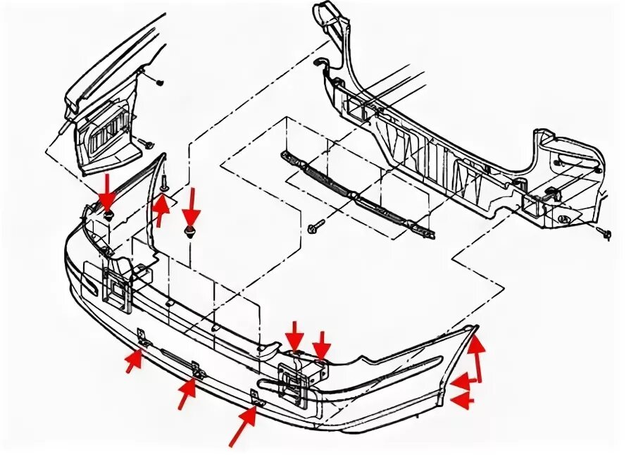 Подключение проводки заднего бампера на hyundai palisade How to remove front and rear bumper Hyundai Sonata 4 (1998-2013)