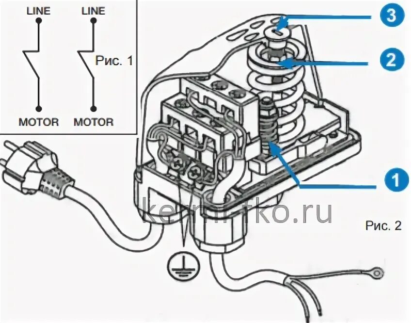 Подключение проводов давления Реле давления Watts купить 10013340 Ваттс цена