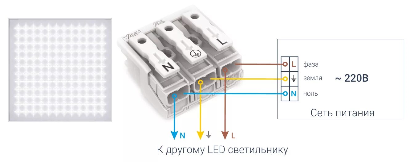 Подключение проводов диодных светильников Как подключить провода светодиодного светильника