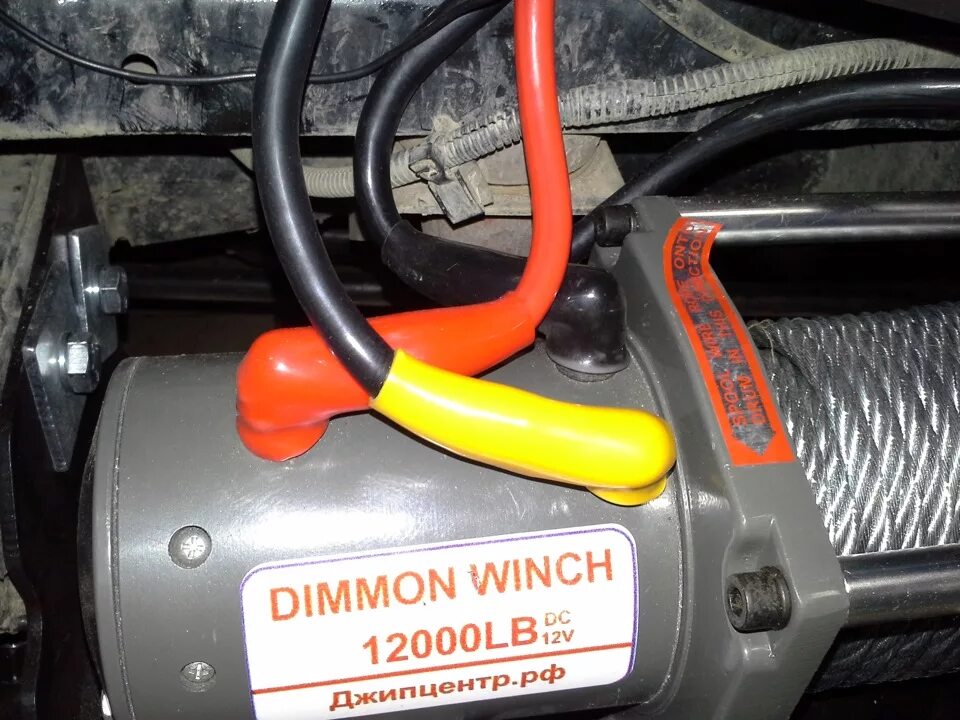 Подключение проводов к лебедке Установка лебёдки Dimmon Winch 12000LB - УАЗ Patriot, 2,7 л, 2013 года тюнинг DR