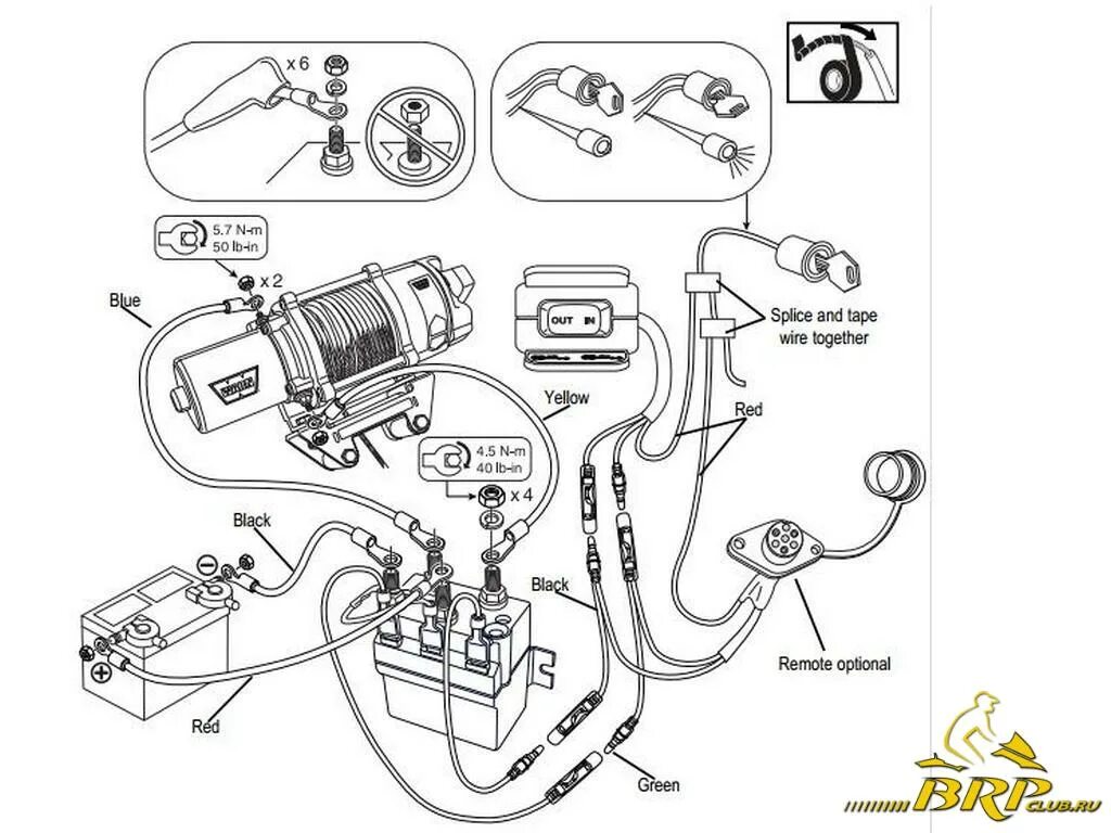 Подключение проводов к лебедке как установить лебедку warn - Ремзона и тюнинг квадроциклов - BRPCLUB.RU
