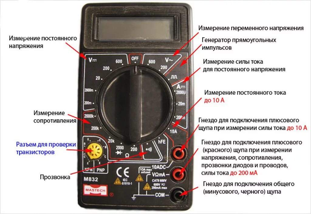 Подключение проводов к мультиметру Постоянный ток и переменный на мультиметре фото - DelaDom.ru