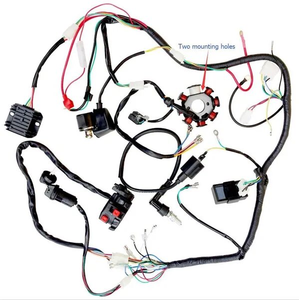 Подключение проводов квадроцикла Электрика статор жгут проводки CDI для 150CC 200CC 250CC Quad ATV багги Go Kart 