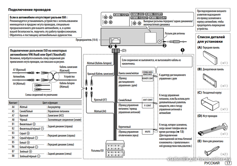 Подключение проводов магнитолы кенвуд Volkswagen Polo Sedan. - Форум onliner.by