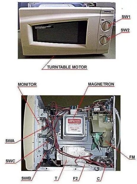 Подключение проводов микроволновки Схема микроволновой печи RIWA - ремонт, диагностика