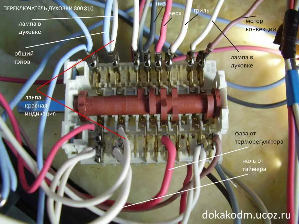 Подключение проводов переключателя духовки Не работает духовка в электрической плите hansa HeatProf.ru
