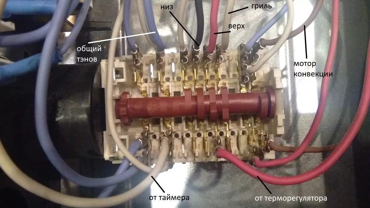 Подключение проводов переключателя духовки Духовка HANSA не работает переключатель режимов 7LA GOTTAK 800810 - Электроплиты
