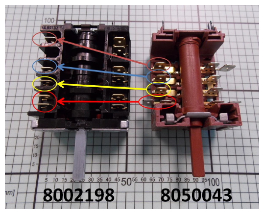 Подключение проводов переключателя духовки Переключатель Hansa 8002198, черный - купить в интернет-магазине по низкой цене 