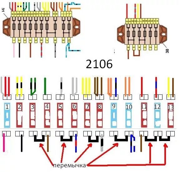 Подключение проводов предохранителей 2106 Евро блок предохранителей - Lada 21065, 1,7 л, 2000 года тюнинг DRIVE2