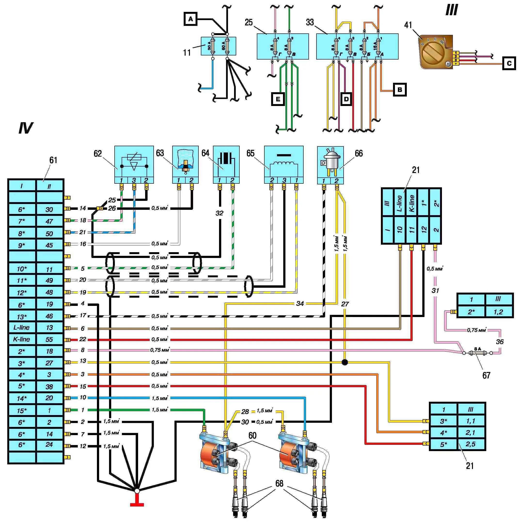 Подключение проводов схема 406 газель Microprocessor ignition system ZMZ-406