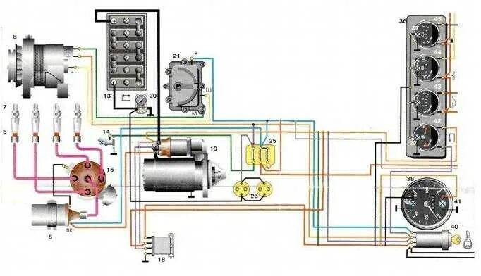 Подключение проводов уаз Картинки УАЗ БУХАНКА СХЕМА ЭЛЕКТРООБОРУДОВАНИЯ