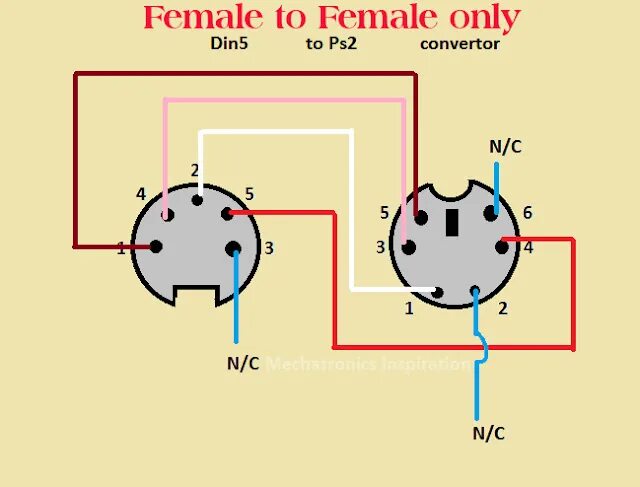 Подключение ps 2 5 DIN PS2 átalakító bekötés Elektrotanya