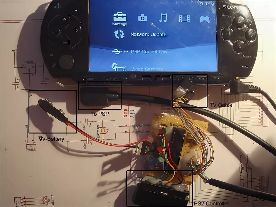 Подключение psp к компьютеру Playstation 2 Controller To PSP Adapter Hackaday