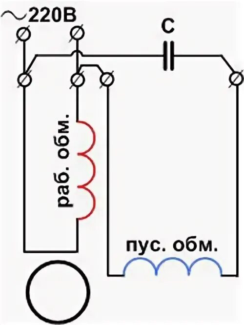 Подключение пусковой и рабочей обмотки через конденсатор Ответы Mail.ru: почему и как ток двигает пропеллер на вентиляторе