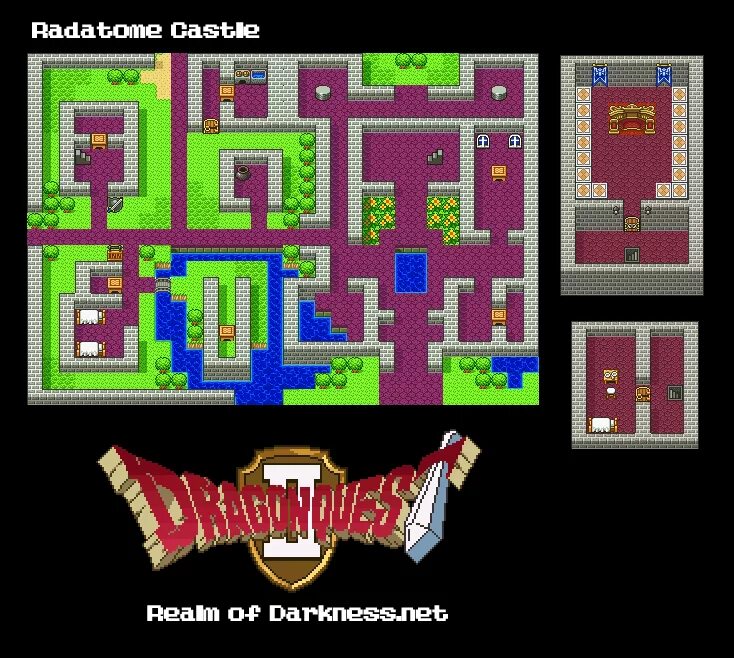 Подключение quest 2 Dragon Quest II Town and Castle Maps SNES - Realm of Darkness.net - Dragon Quest