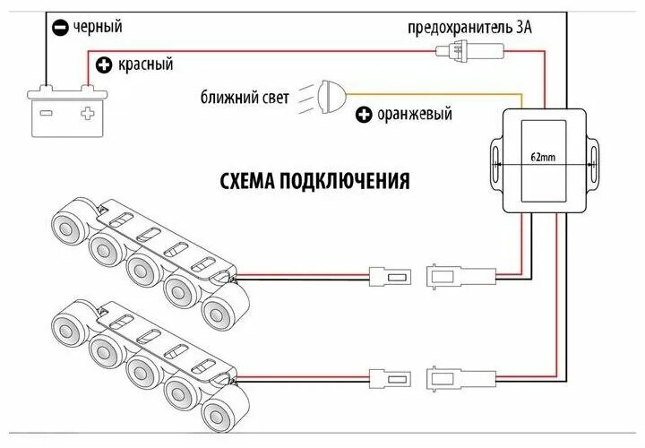 Подключение рабочего света Дневные ходовые огни MTF Light Town LDL150, 2 шт. - купить в интернет-магазине п