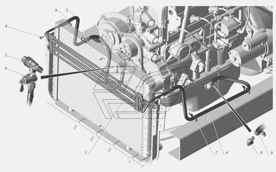 Подключение радиатора 4216 3302-1013001-20. Установка масляного радиатора ГАЗ-3302 (с двиг. УМЗ) (Чертеж № 