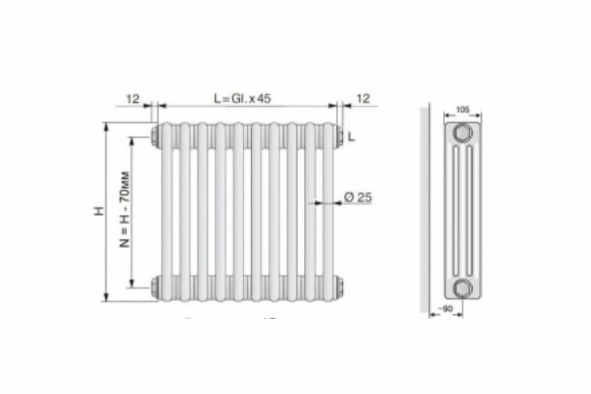 Подключение радиатора arbonia Радиатор Arbonia 3037 18 секций, подключение № 12, 3/4" RAL9016 - выгодная цена,