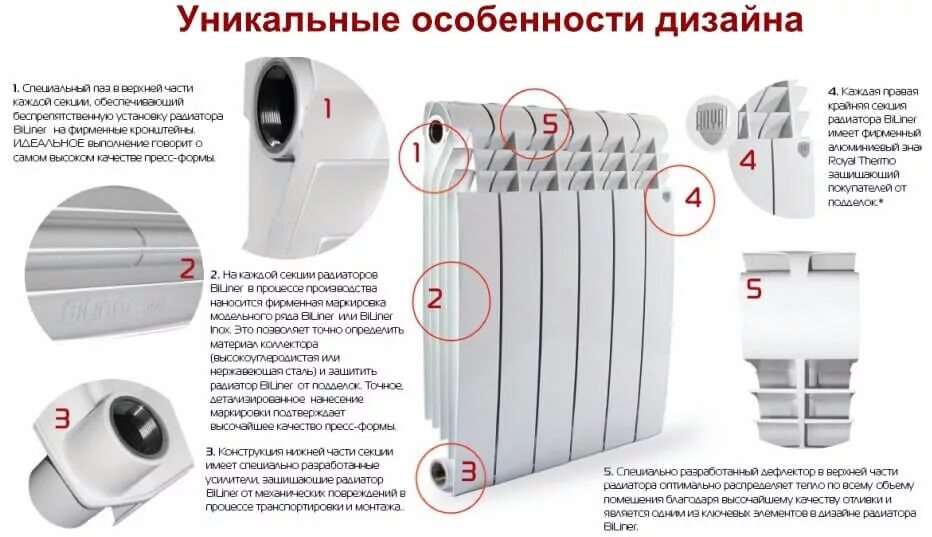 Подключение радиатора отопления роял термо Royal Thermo Biliner 500 V Silver Satin/12 секции Биметаллический радиатор с ниж