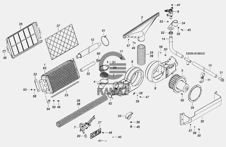 Подключение радиатора печки камаз 6520-8100005 Установка системы отопления кабины для автомобиля КАМАЗ 6520 (Euro-