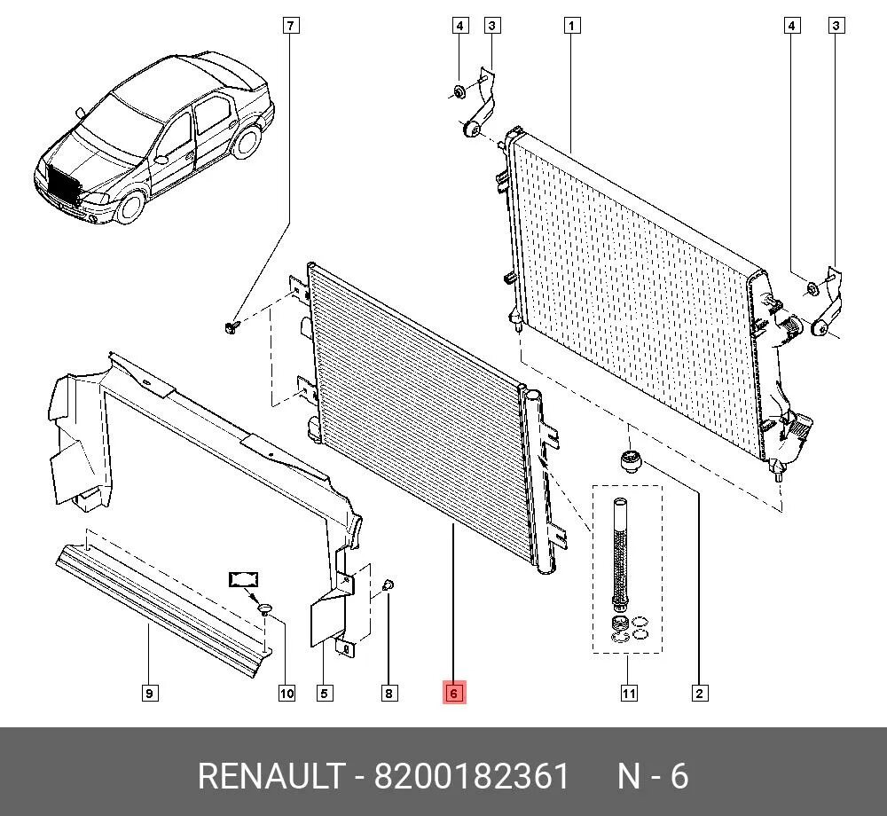 Подключение радиатора рено логан 8200182361 RENAULT Конденсатор, кондиционер купить в интернет-магазине AvtoTO