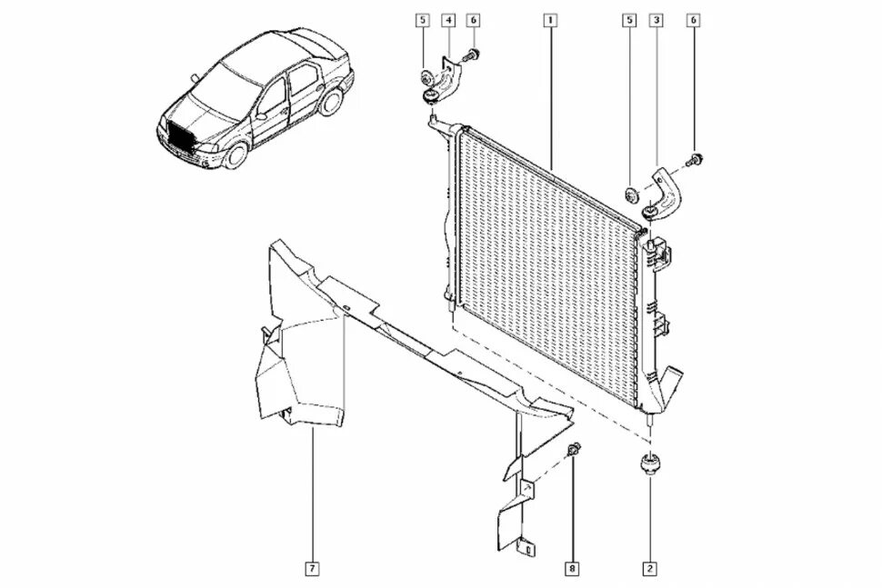Подключение радиатора рено логан Радиатор охлаждения Лада Ларгус, Ларгус Кросс, Рено Логан, Сандеро