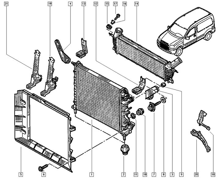 Подключение радиатора рено логан Купить Винт крепления радиатора Kangoo I 7703015094 Ориг.: отзывы, фото и характ