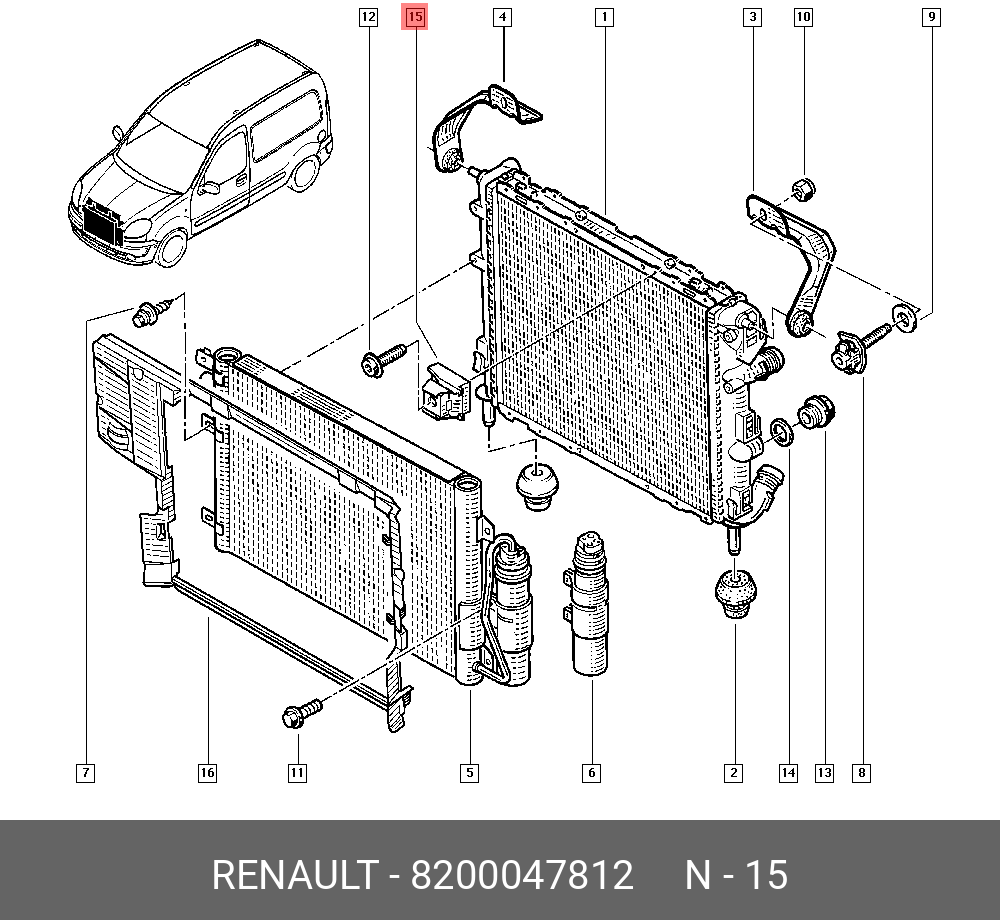 Подключение радиатора рено логан Купить RENAULT 8200047812 - Кронштейн в Минске