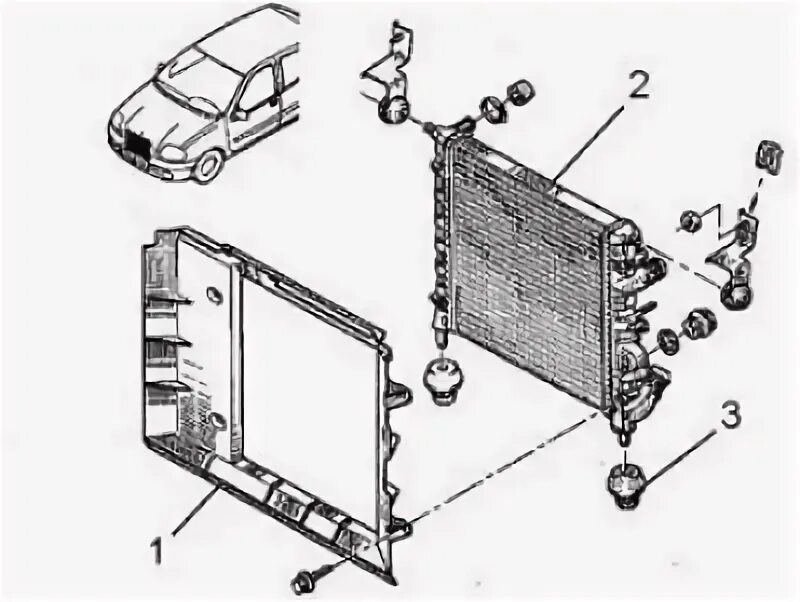 Подключение радиатора рено логан Engine radiator - removal and installation (Renault Symbol 2, 2008-2013, petrol)