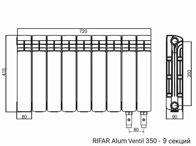 Подключение радиатора rifar 350 Радиаторы рифар размеры