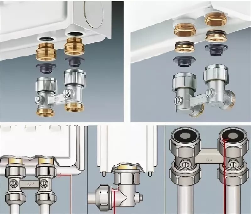 Подключение радиатора шаровыми кранами присоединительный набор для полотенцесушителей multiblock t/uni sh, проходной, х