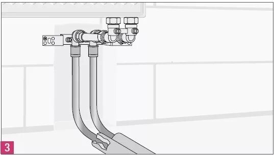 Подключение радиатора валтек Нижнее подключение радиаторов REHAU из стены через монтажный набор