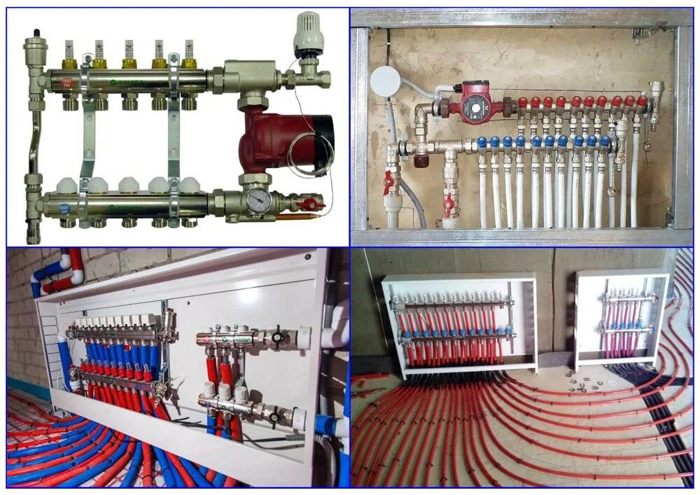 Подключение радиаторов через коллектор теплого пола Распределительная гребенка системы отопления: виды, назначение, подключение и мо
