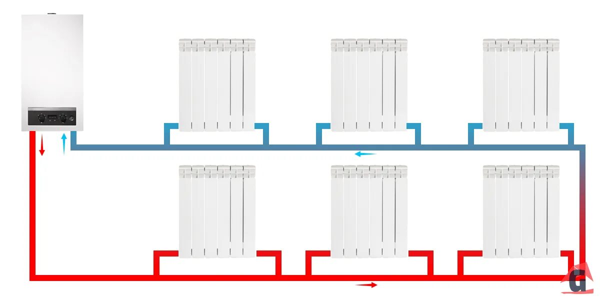 Диагональное подключение радиаторов отопления - схемы, монтаж