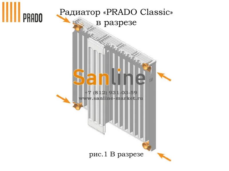 Радиатор Prado Classic Тип 20x500x600 Боковая подводка - купить по выгодной цене