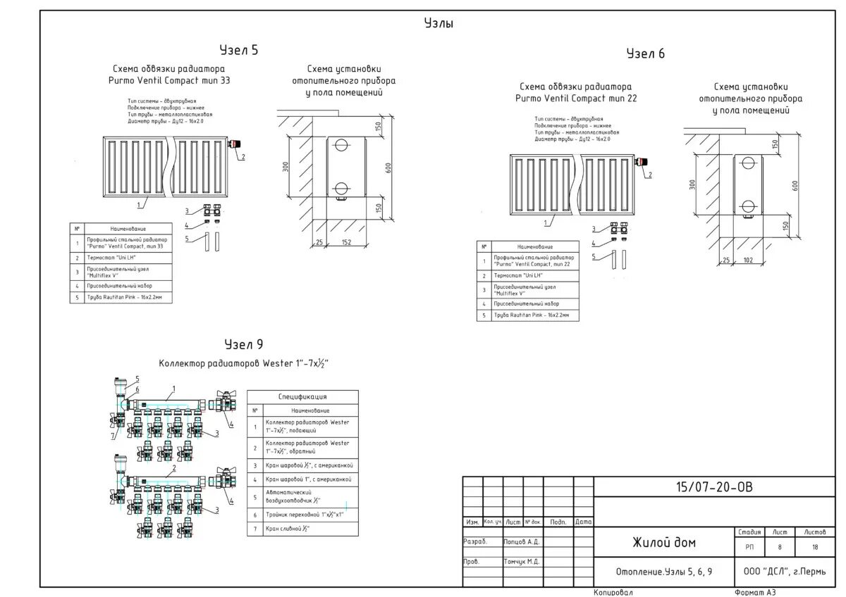 Подключение радиаторов отопления purmo Проектирование систем отопления частного дома цена под ключ в Перми - ДСЛ проф