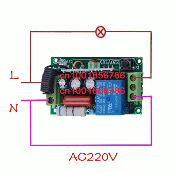 Подключение радио реле 220 В 1 канал переключатель дистанционного управления радио светильник ная лампа